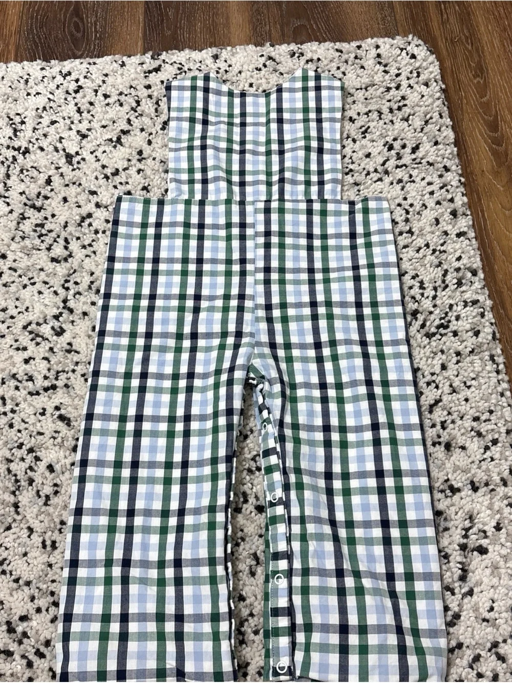 Boys Plaid Sleeveless Romper 100% Cotton Deer Size 2 Button smocked hunting Duck